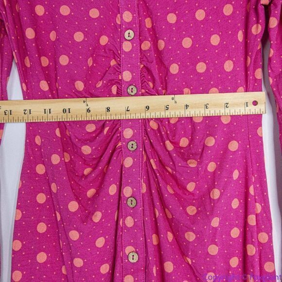 NEW Free People Shayla Mini Dress Printed Polka Dot Long Sleeve Button Down, M - Picture 10 of 16